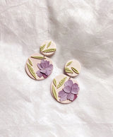 Purple Flower Earrings