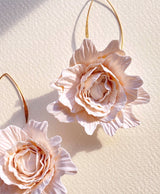 Fleur Drop Large White Earrings