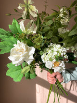 Faux Flower Arrangement White Rose & Lily